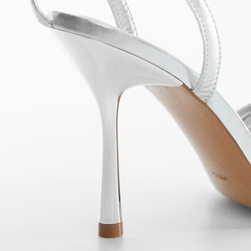 MANGO Strappy Heels in Silver - Picture 4 of 4